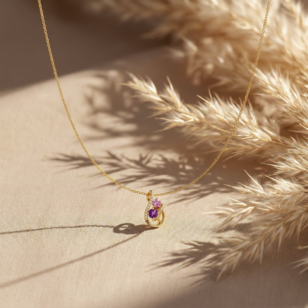Flower Crystal Pendant Necklace GWN -100