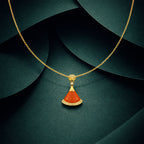 Golden Orange Pendant Necklace GWN -159