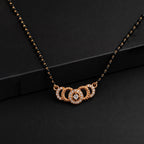 Rose Gold Black Beaded Mangalsutra GM -60