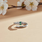 Emerald Eyes Snake Ring GWR -77