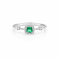 Emerald Glow Halo Ring GWR -74