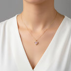 Pink Heart Crystal Women Neckless GWN -79