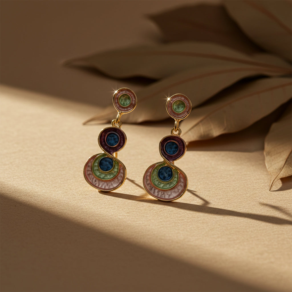 Enamel Circle Earrings GWE -199