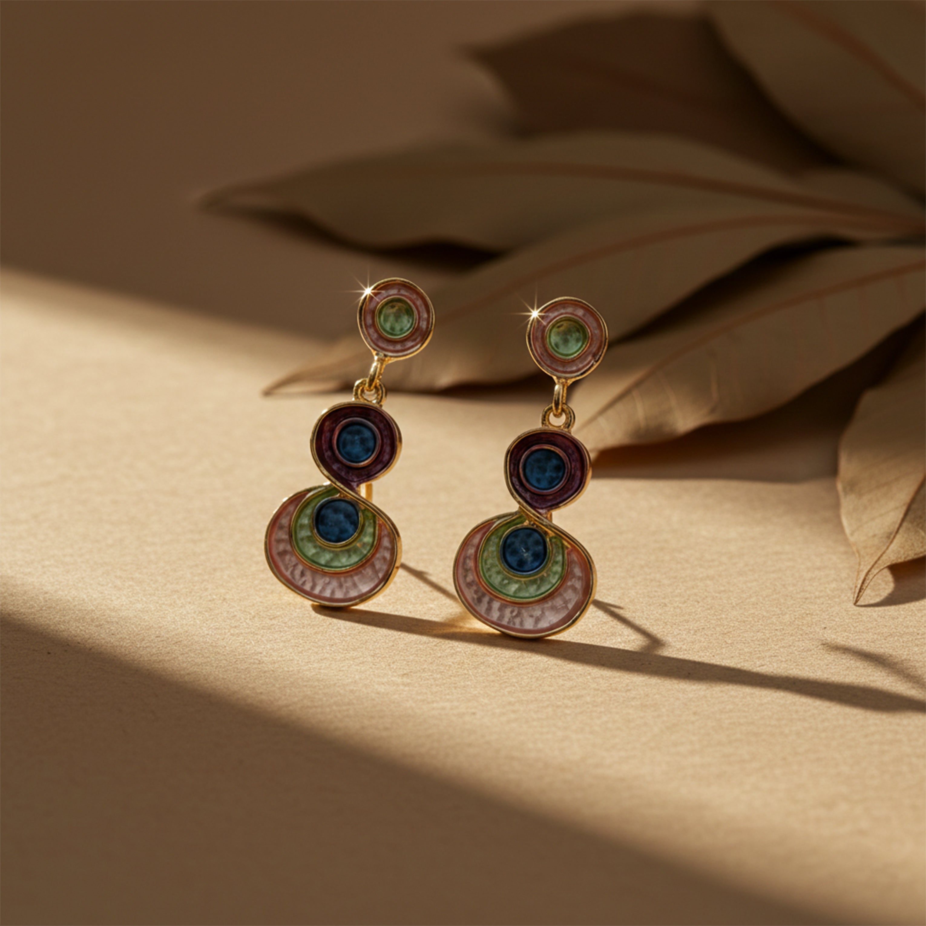 Enamel Circle Earrings GWE -199