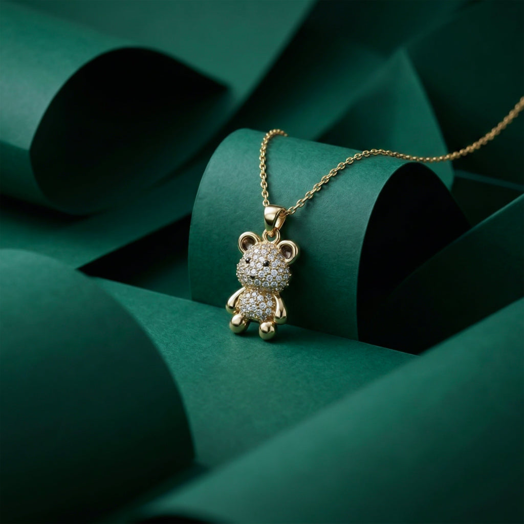 Bear Crystal Pendant Necklace GWN -133