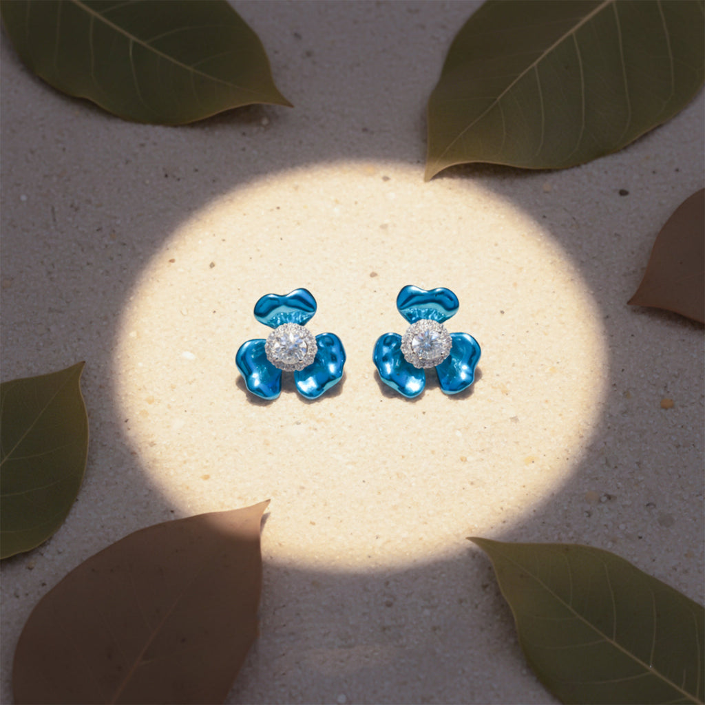 Blue Blossom Crystal Studs GWE -108