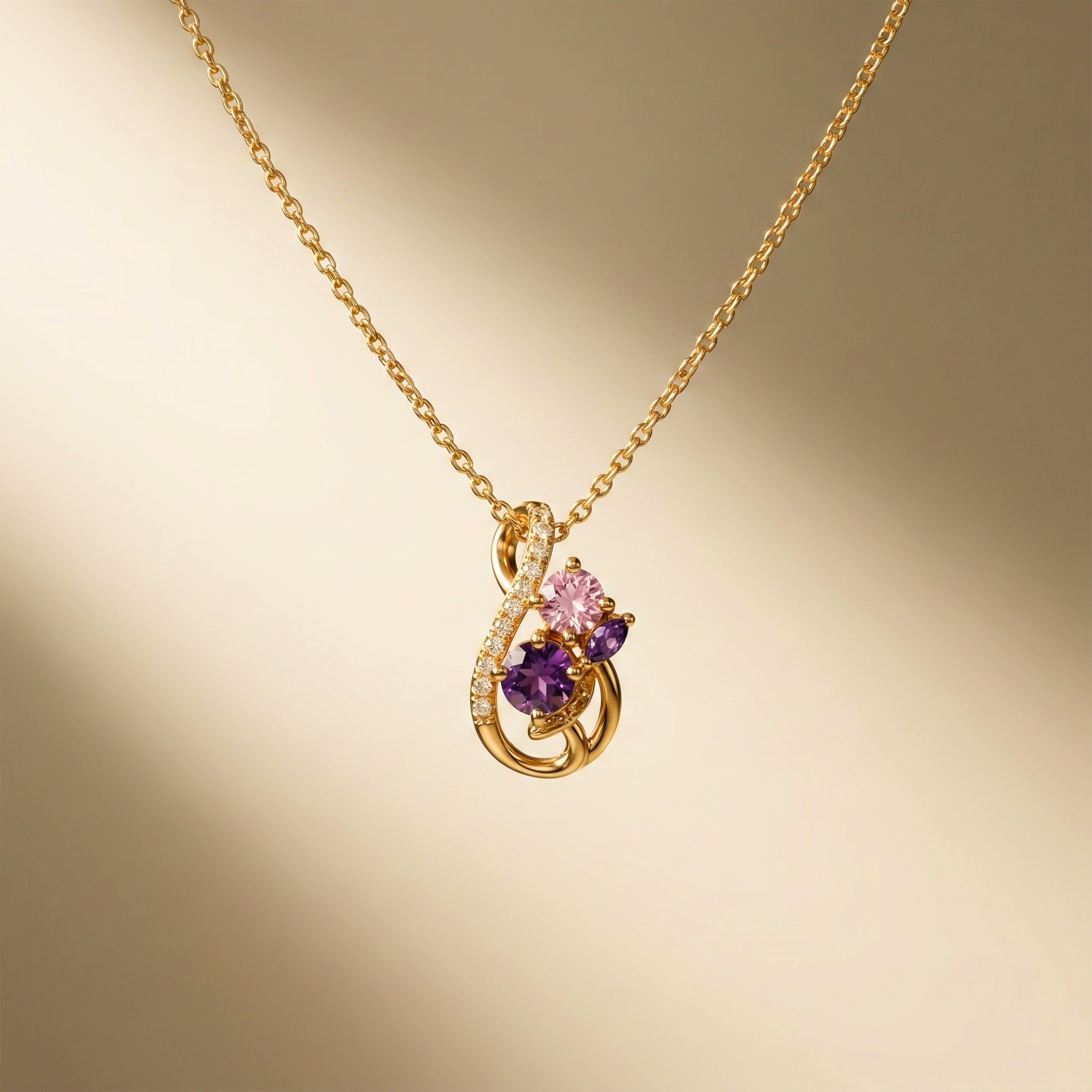 Flower Crystal Pendant Necklace GWN -100