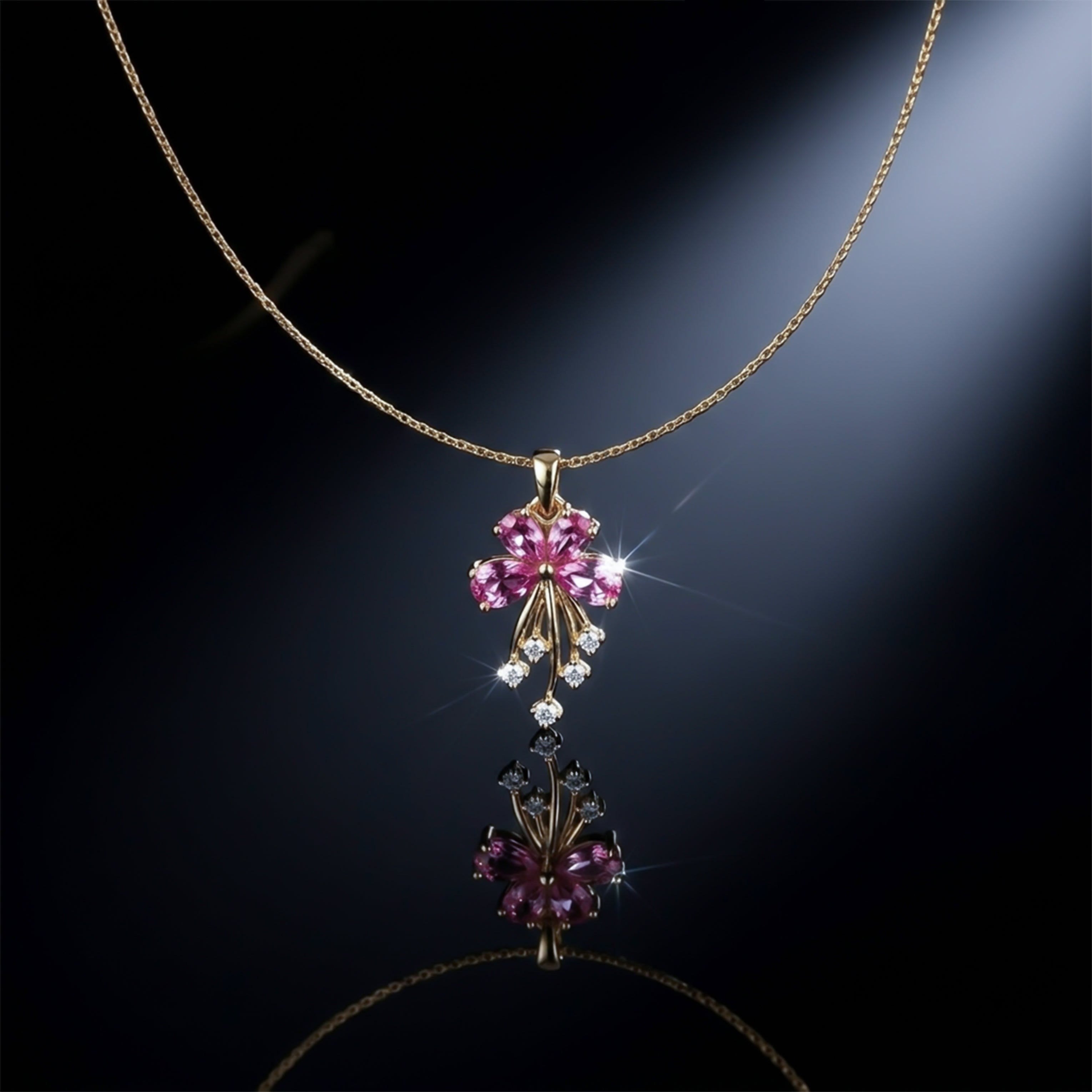 Floral Drop Pendant Necklace GWN -119