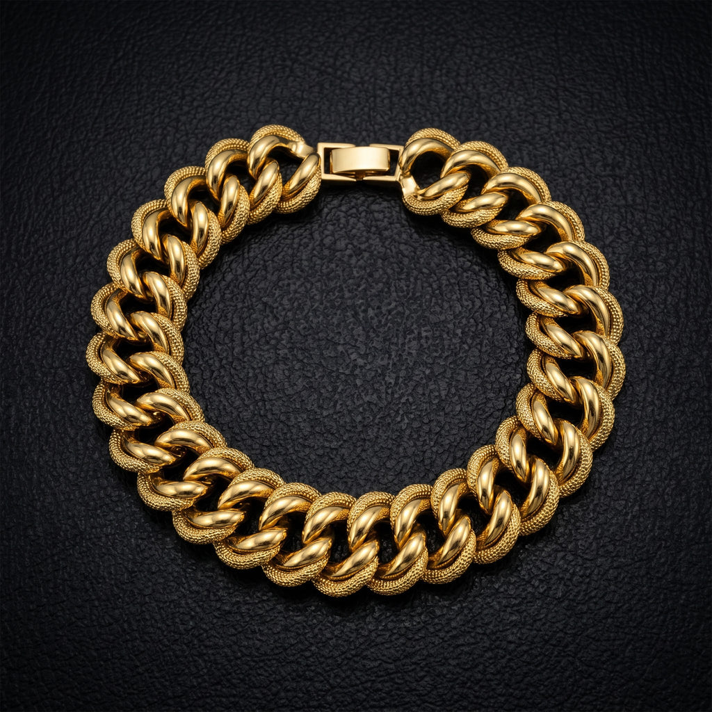 Men’s Gold-Tone Heavy Cuban Link Bracelet GMB -15