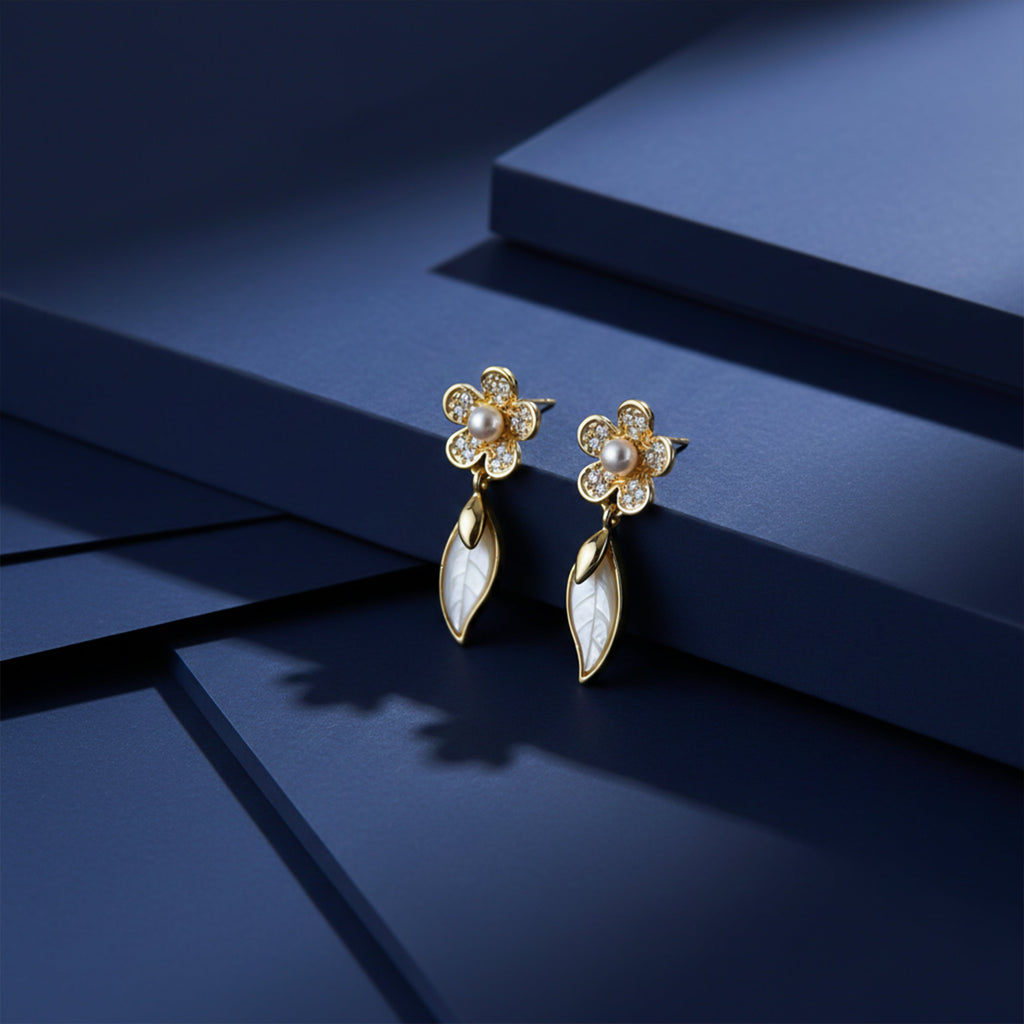 Pearl Leaf Earrings GWE -132