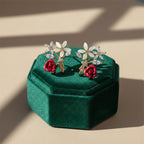 Floral Bouquet Crystal Stud Earrings GWE -145