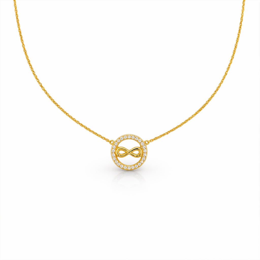 Golden Infinity Halo Charm Necklace GWN -50