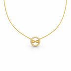 Golden Infinity Halo Charm Necklace GWN -50
