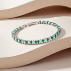 Emerald Alternating Marquise Tennis Bracelet GWB -123