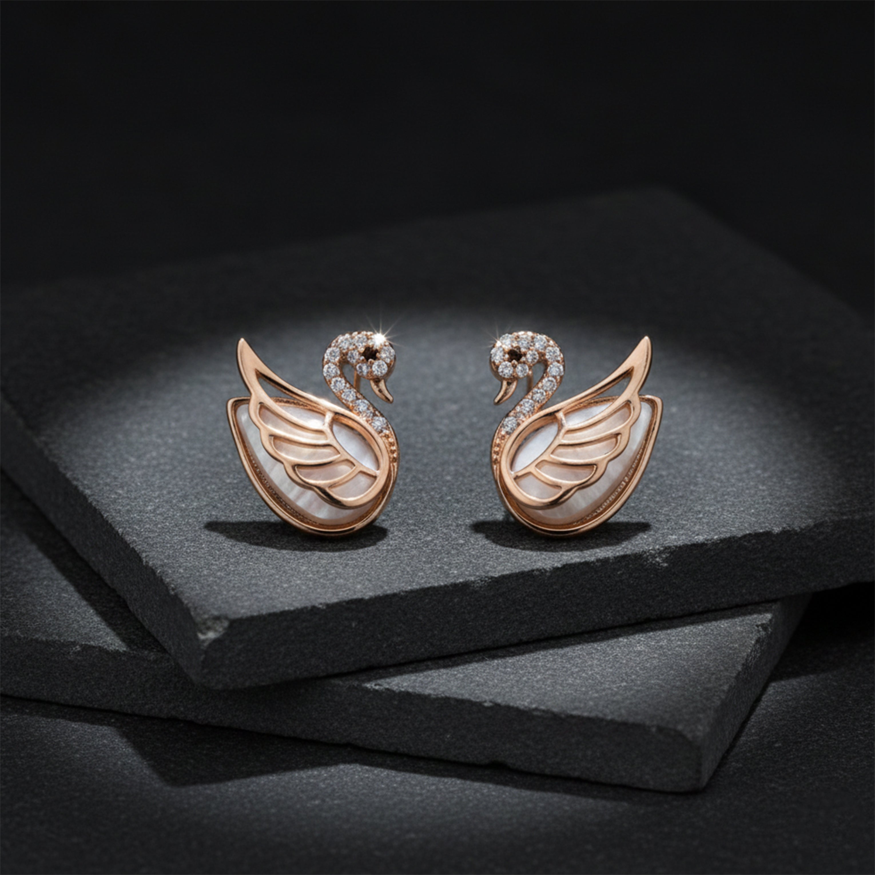Swan Crystal Stud Earrings GWE -91