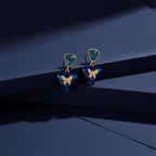 Blue Butterfly Crystal Earrings GWE -223