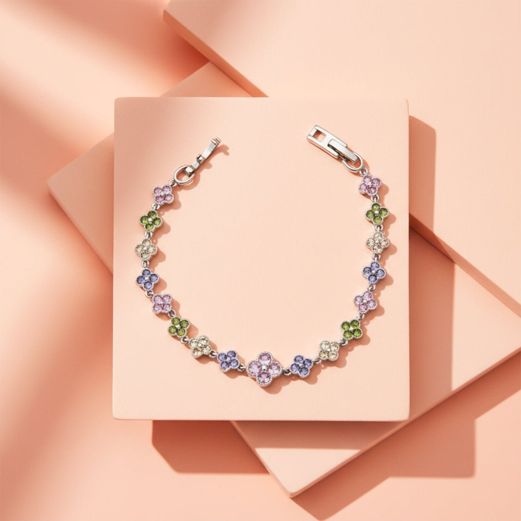 Multicolor Floral Tennis Bracelet GWB -131