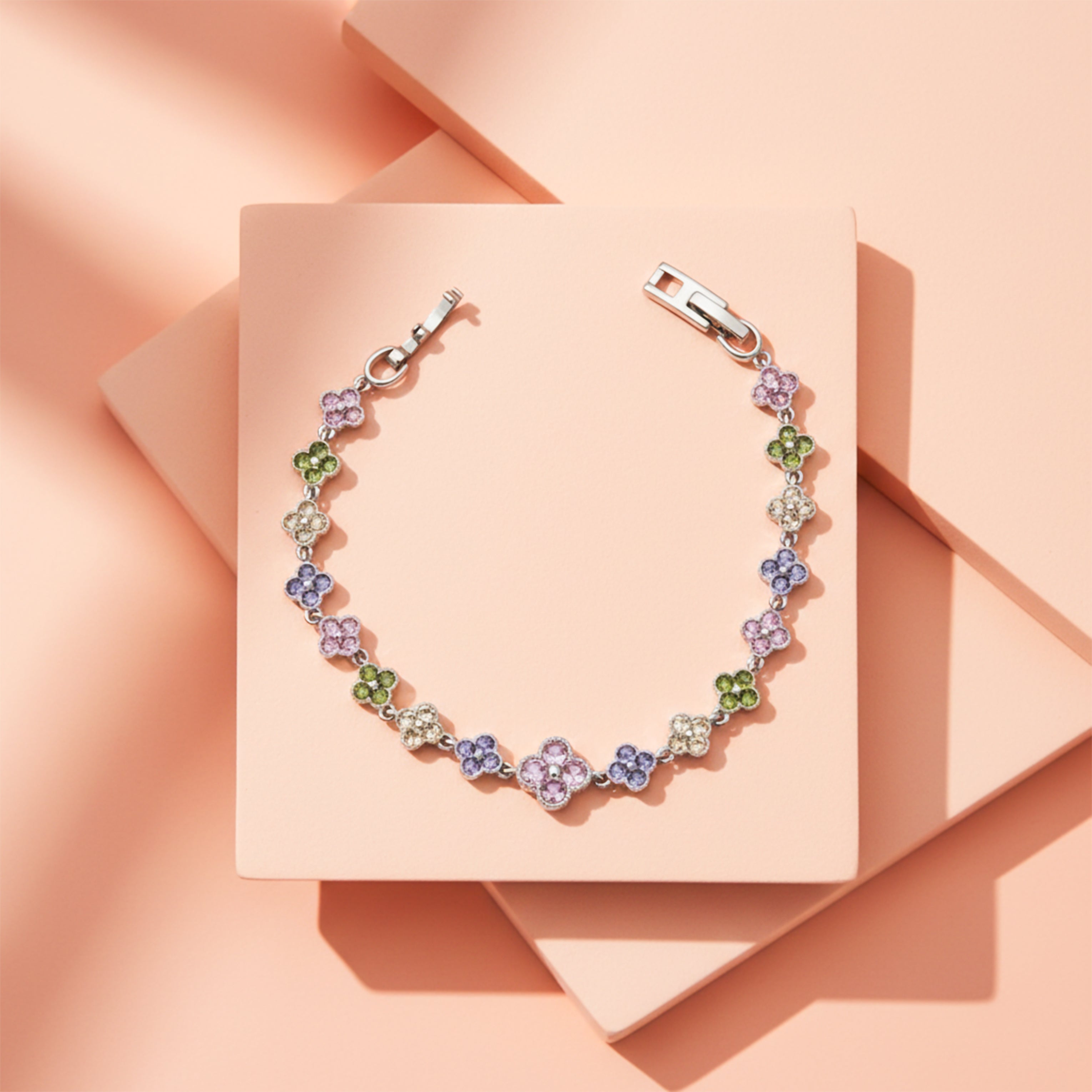 Multicolor Floral Tennis Bracelet GWB -131