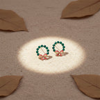 Emerald Wreath Bow Stud Earrings GWE -118