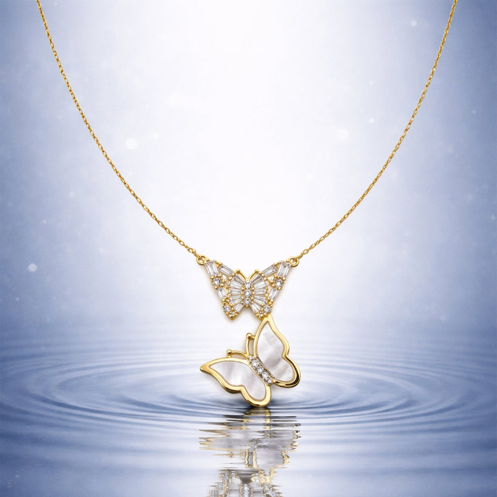 Butterfly Diamond Pendant Necklace GWN -160