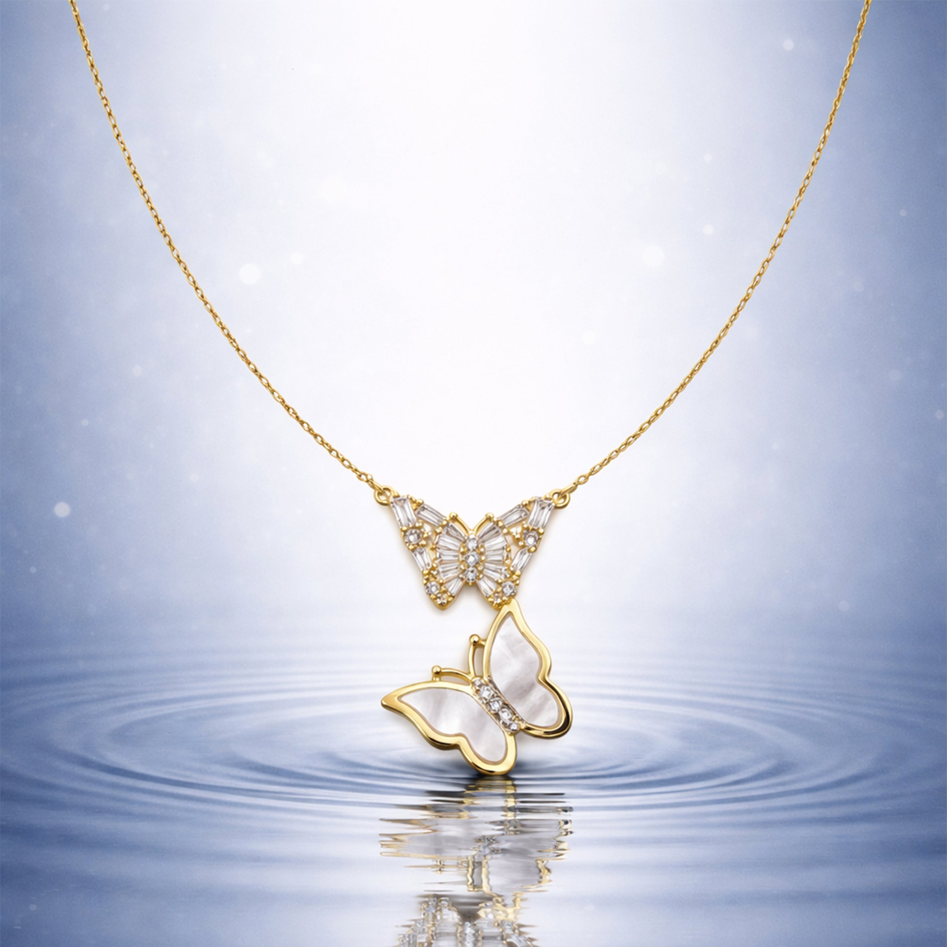 Butterfly Diamond Pendant Necklace GWN -160