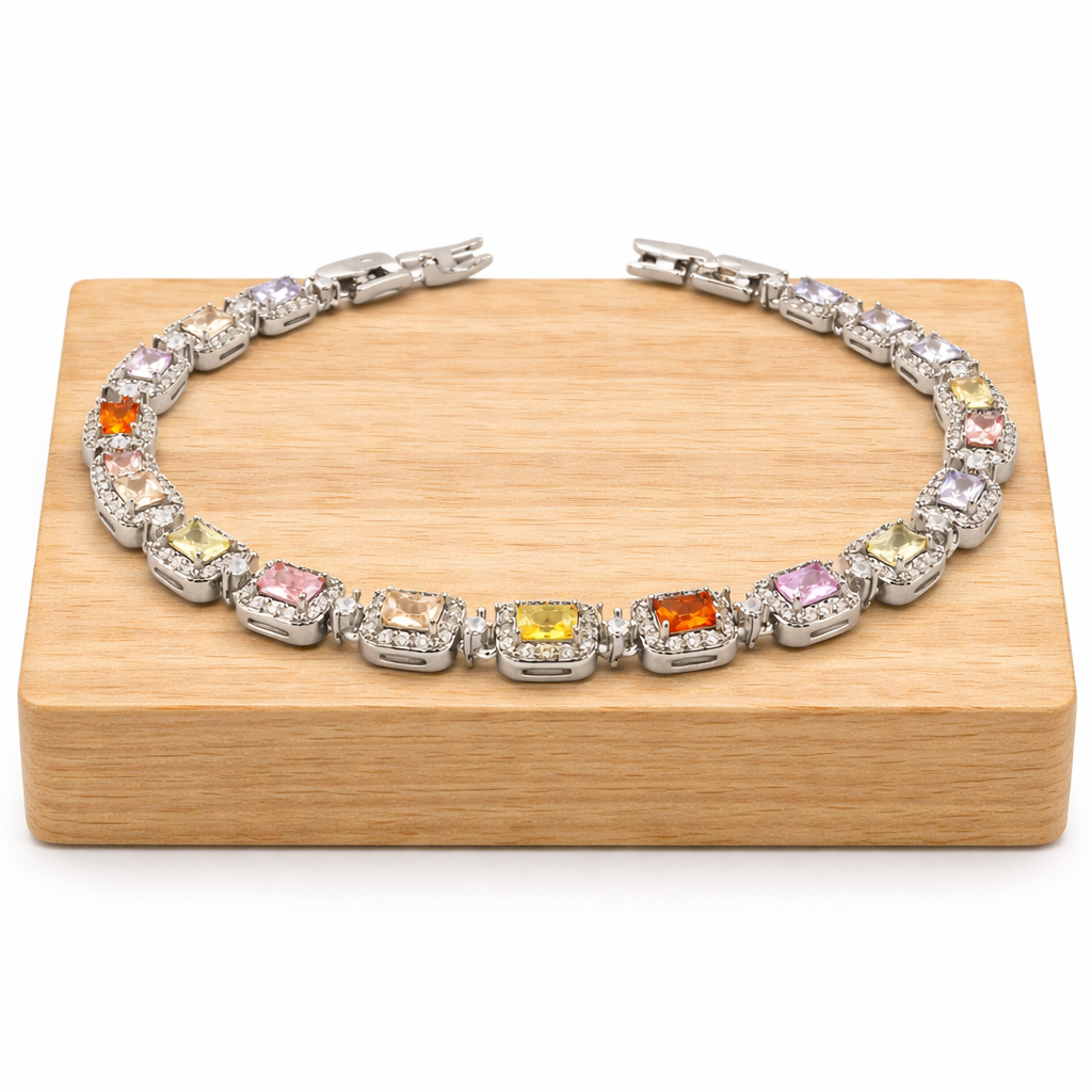 Multicolor Crystal Tennis Bracelet GWB -137