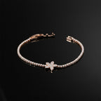 Rose Gold Floral Tennis Bracelet GWB -92