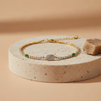 Gold Emerald Accent Tennis Bracelet GWB -106