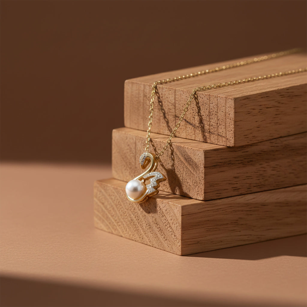 Golden Swan Pearl Pendant Necklace GWN -35