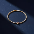 Pink Heart Tennis Bracelet GWB -98