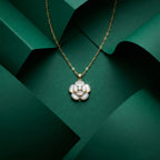 White Floral Charm Pendant Necklace GWN -126