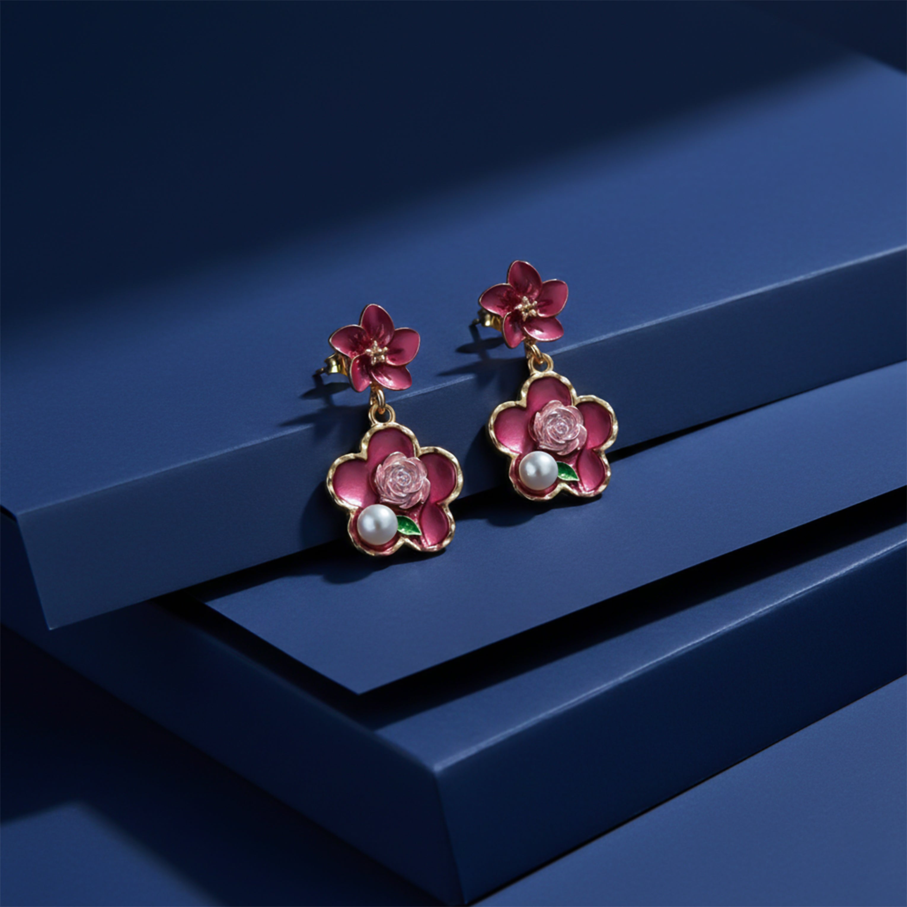 Enamel Pearl Earrings GWE -185