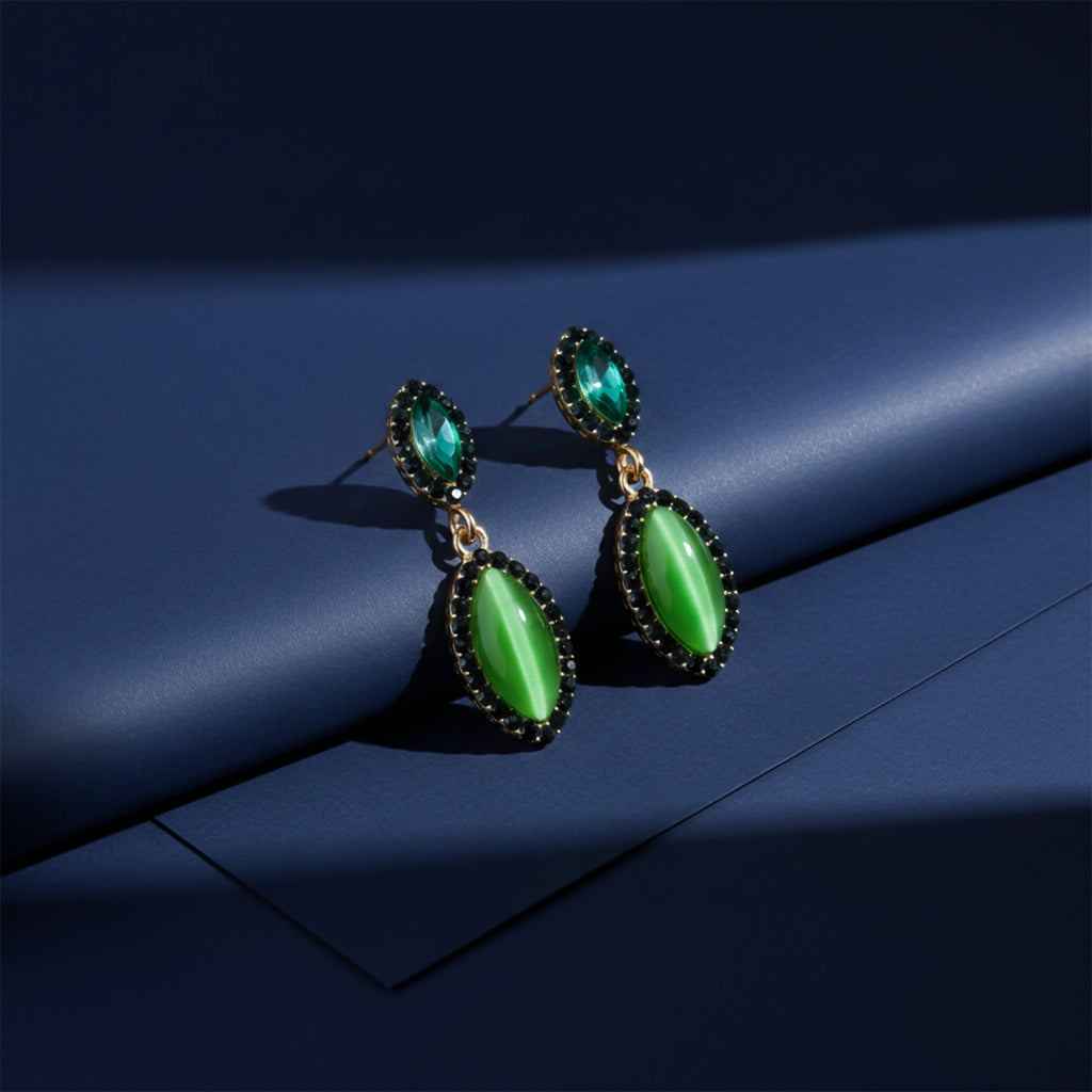 Emerald Green CrystaL Earrings GWE -201