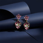 Purple Floral Earrings GWE -180