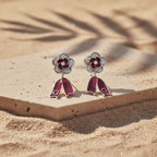 Ruby Bloom Drop Earrings GWE -63