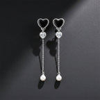 Heart Pearl Drop Earrings GWE -85