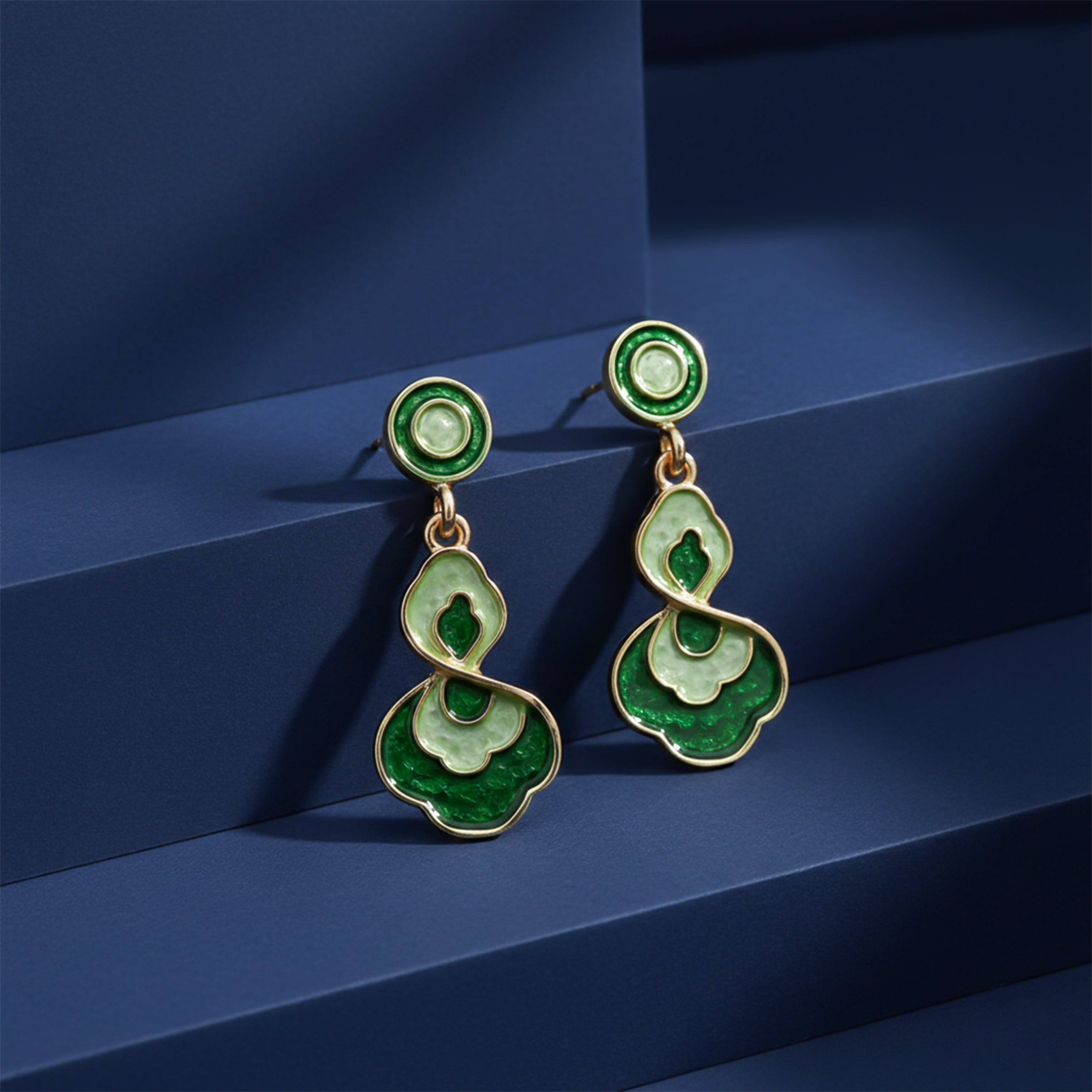 Green Enamel Earrings GWE -200