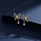Butterfly Crystal Drop Earrings GWE -144