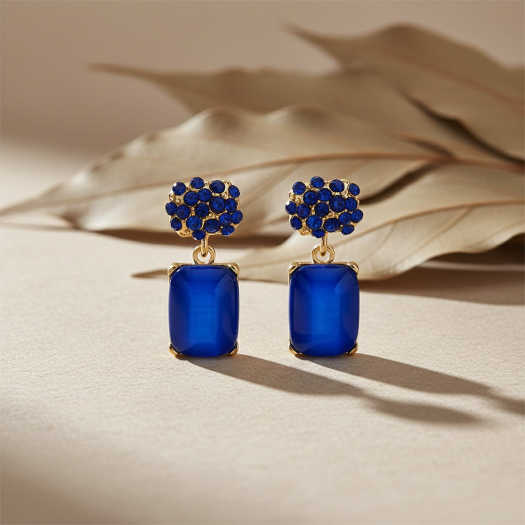 Royal Blue Crystal Earrings GWE-224