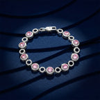 Silver Pink Halo Bracelet GWB -141