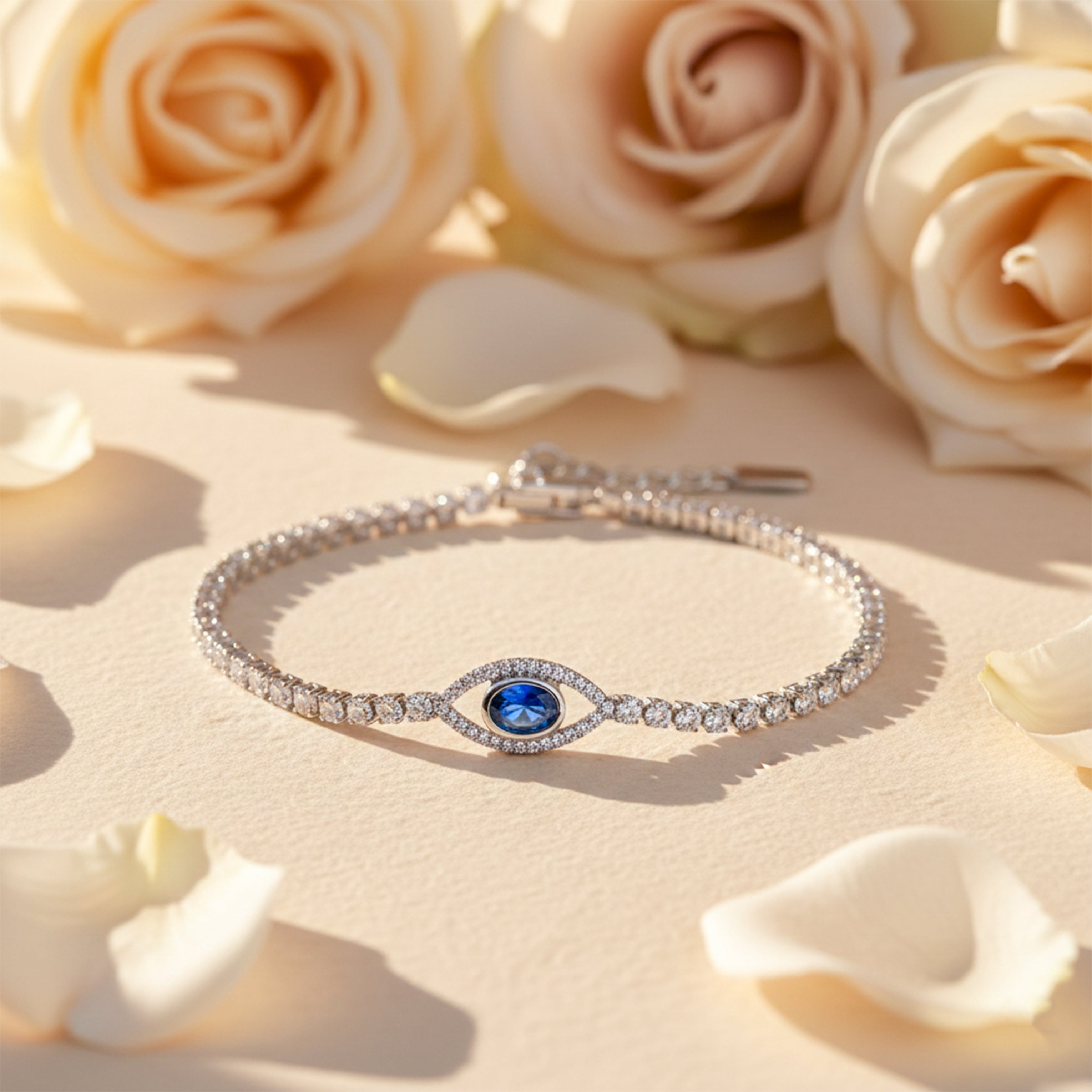 Blue Evil Eye Tennis Bracelet GWB -124