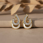 Gold Curv Stud Earrings GWE -163