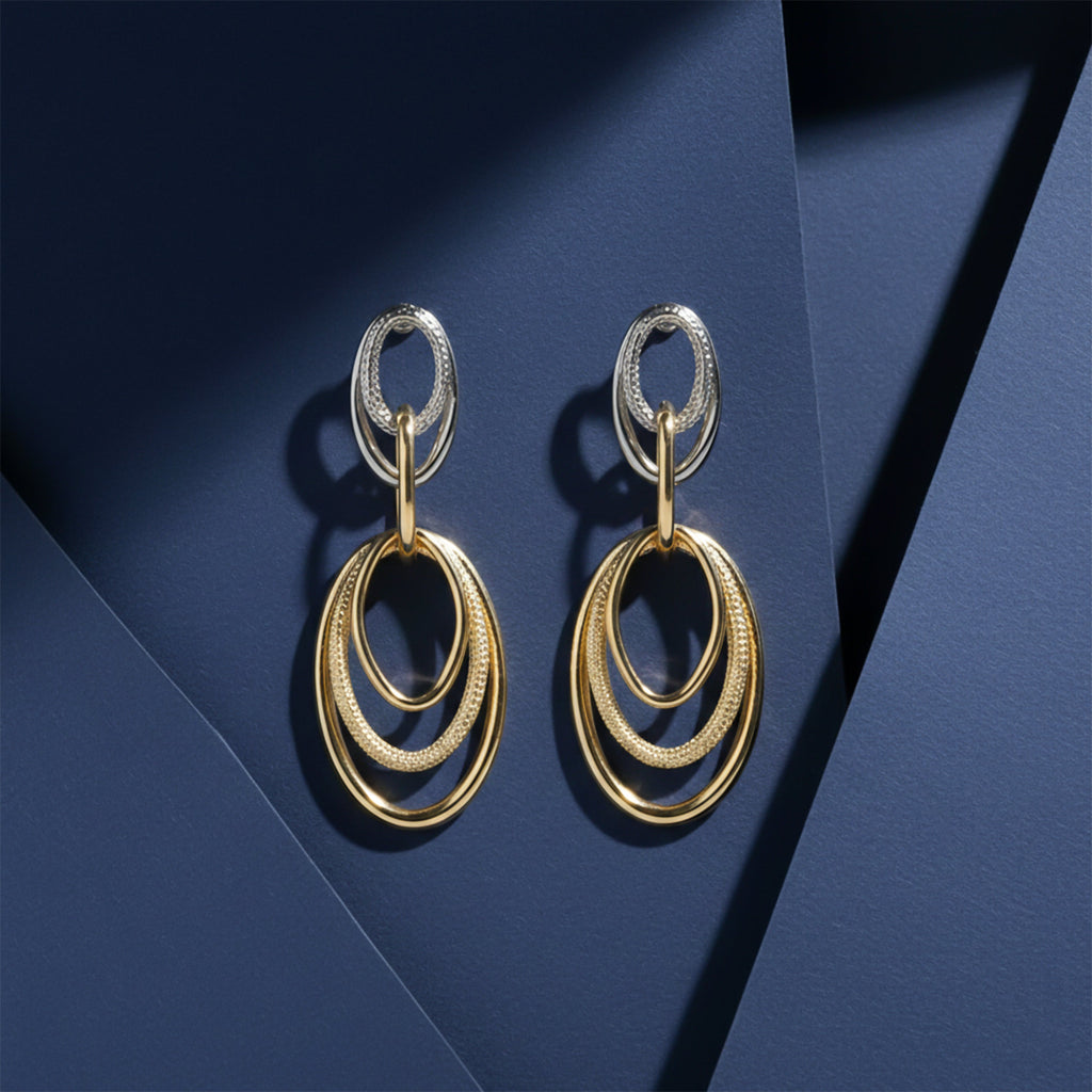 Orbit Two-Tone Drop Earrings GWE -57