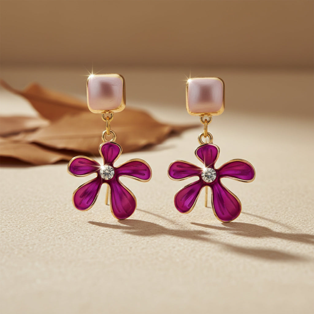 Pink flora Earrings GWE -202
