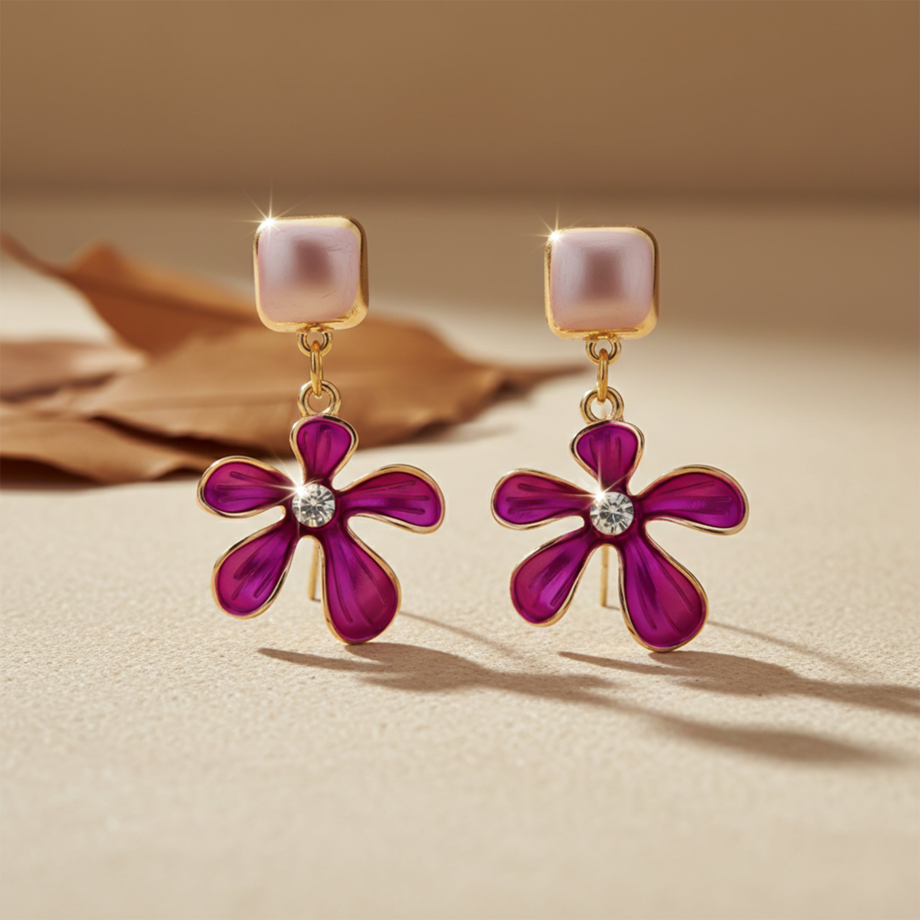Pink flora Earrings GWE -202