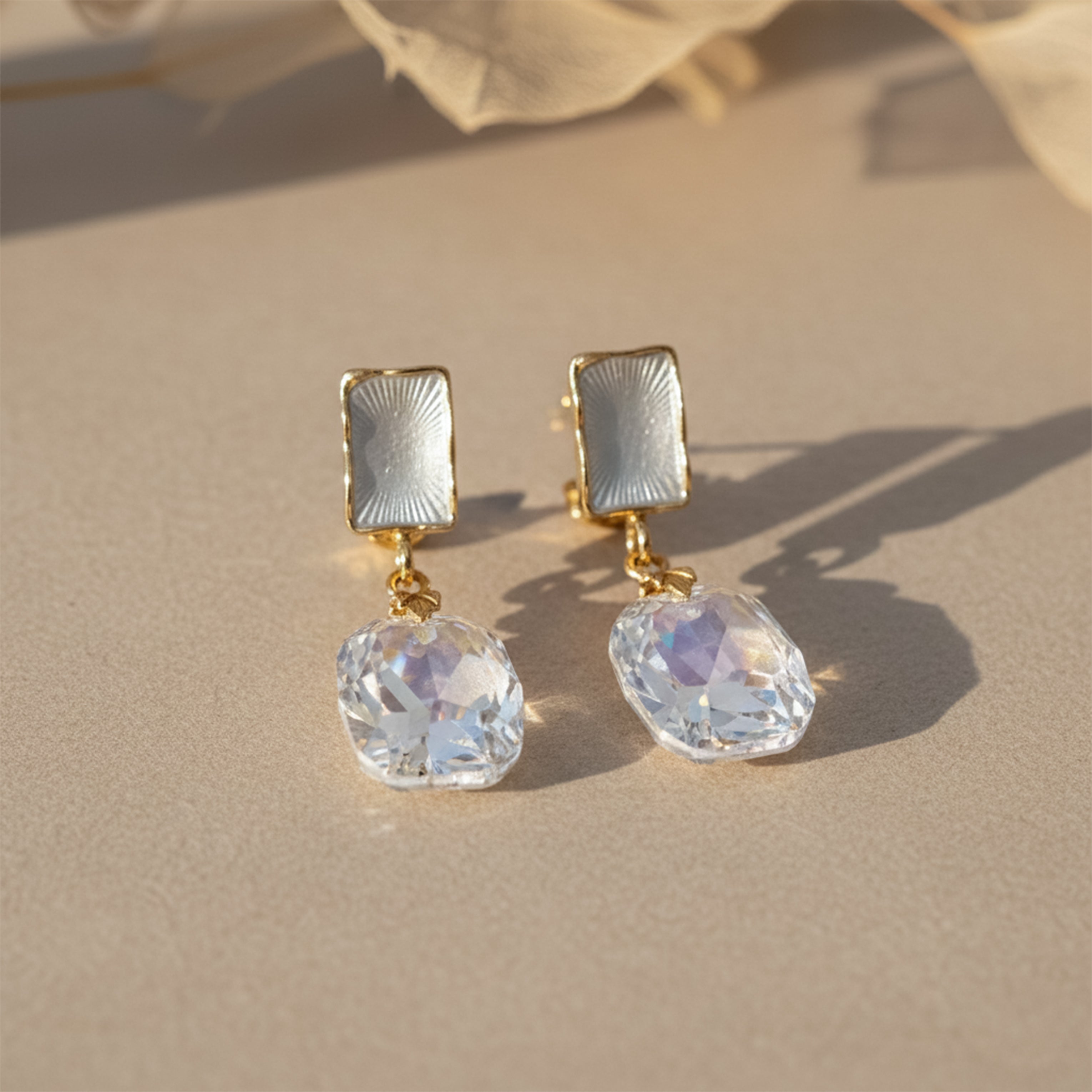 Iridescent Crystal Drop Earrings GWE -174