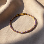 Golden Lavender Crystal Tennis Bracelet GWB -55