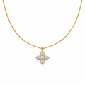 Golden Pearl Blossom Pendant Necklace GWN -53