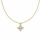 Golden Pearl Blossom Pendant Necklace GWN -53