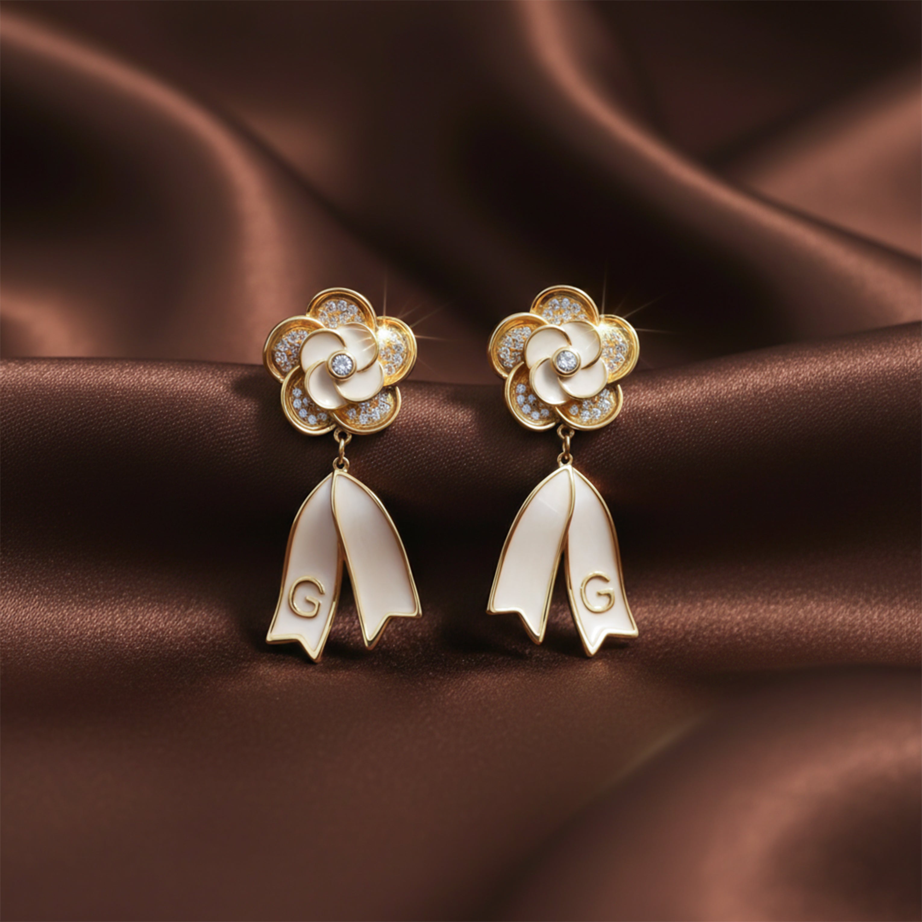 Pearl & Crystal Drop Earrings GWE -59